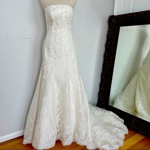 NWOT All Lace Fit & Flare Wedding Dress with Train